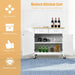 Modern Rolling Kitchen Cart Island with Wooden Top/ White - Cool Stuff & Accessories