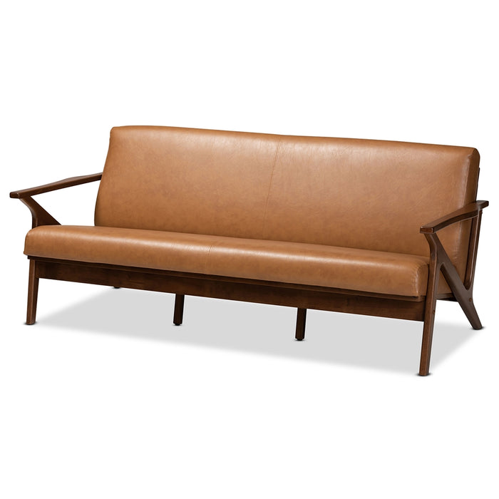 Bianca Mid Century Leather Effect Sofa - Cool Stuff & Accessories