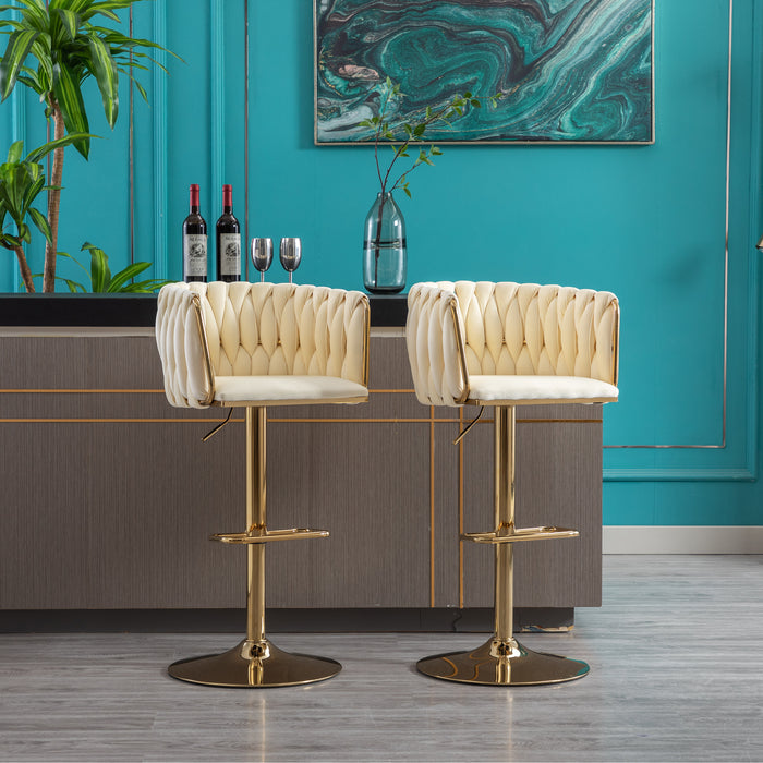 Set of 2 Bar Stools/ Ivory
