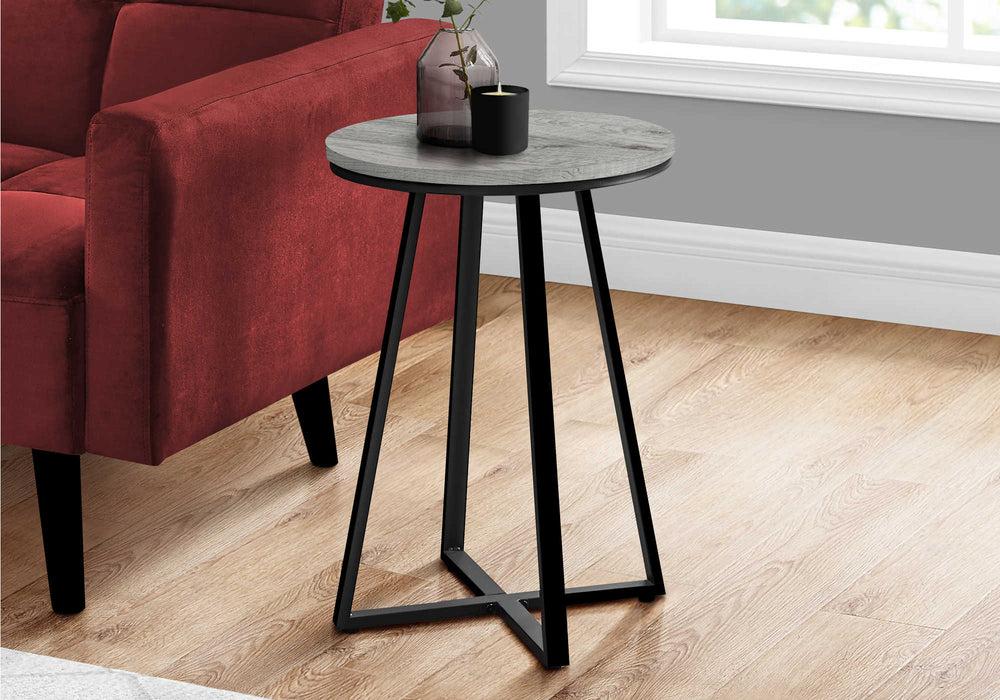 Modern Accent Table 22"H/Grey/Black Metal