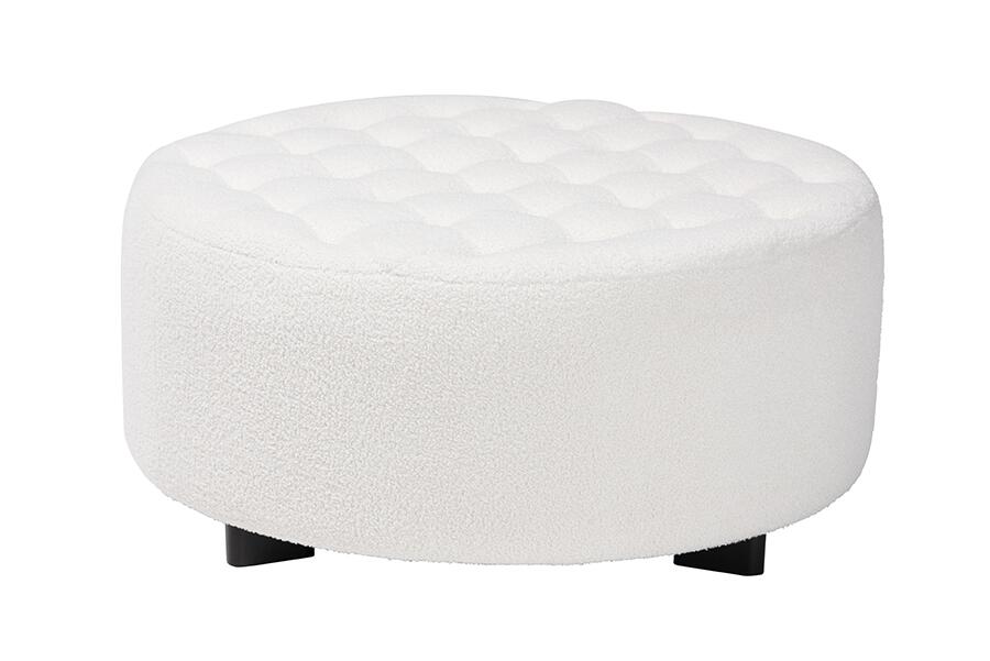 Athena Round Ottoman/Beige