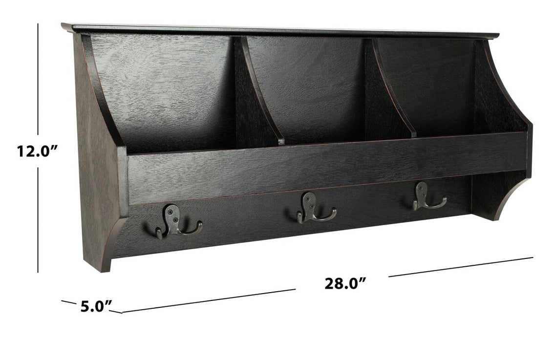 Darcey Hanging Storage Wall Rack/Black