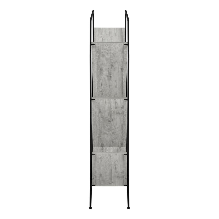 Contemporary Bookcase 60"H/Grey/Black Metal