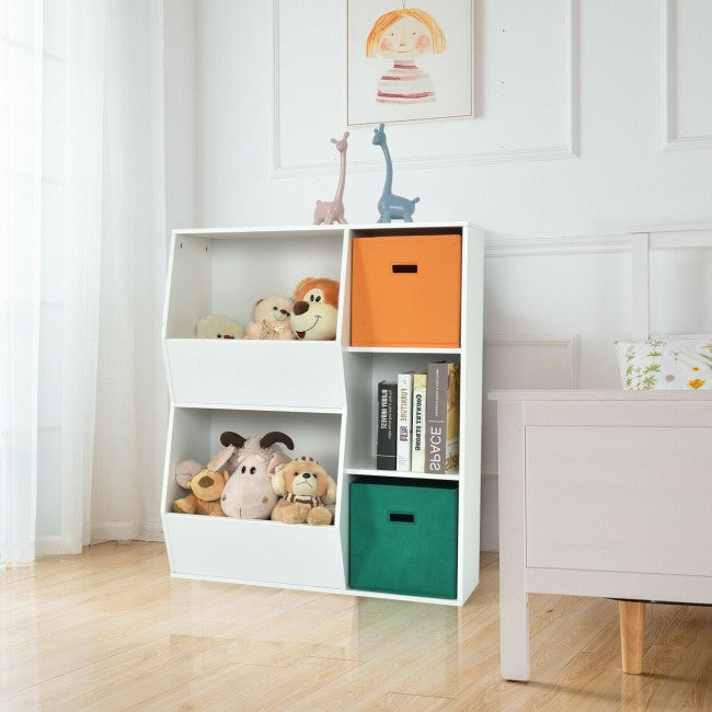 Kids Toy Storage Cabinet Shelf Organizer/White