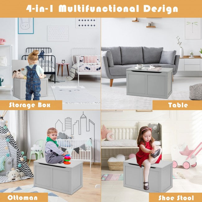 Wooden Chest Organizer Toy Storage Box/Grey