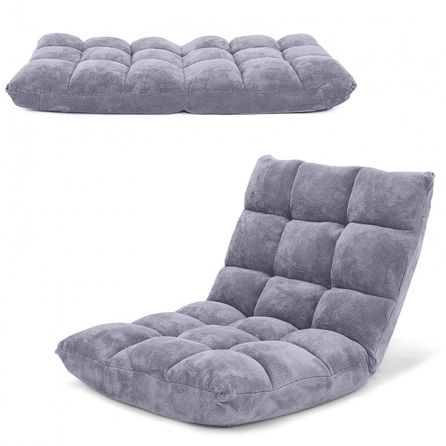 14 Position Adjustable Cushioned Floor Chair/Grey