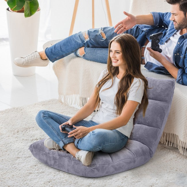 14 Position Adjustable Cushioned Floor Chair/Grey