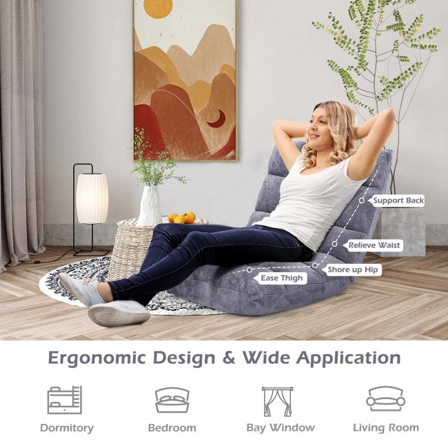 14 Position Adjustable Cushioned Floor Chair/Grey