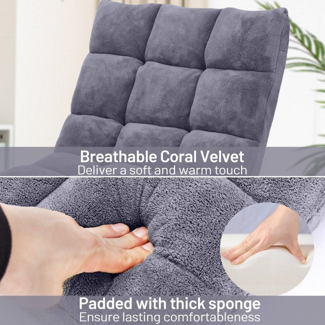 14 Position Adjustable Cushioned Floor Chair/Grey