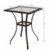 28.5'' Outdoor Patio Square Glass Top Table with Rattan Edging - Cool Stuff & Accessories