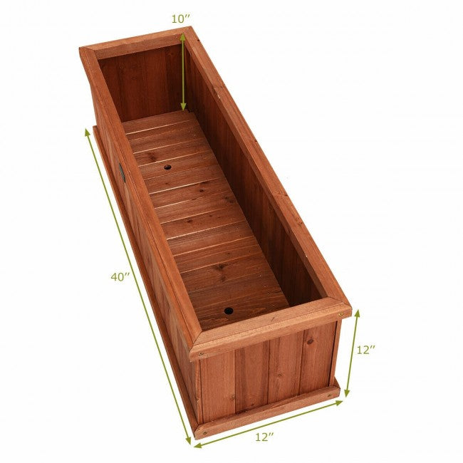 3 Feet x 3 Inch Wooden Decorative Planter Box/Brown
