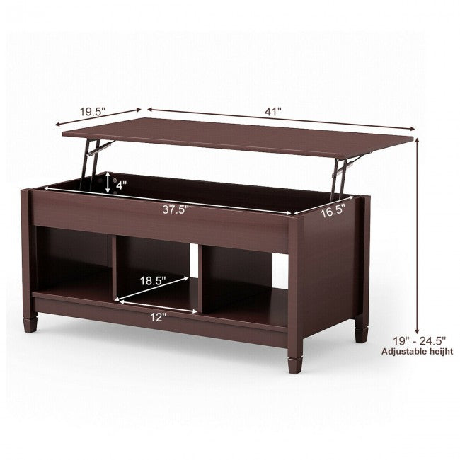 Lift Top Coffee Table with Hidden Storage Compartment/Coffee