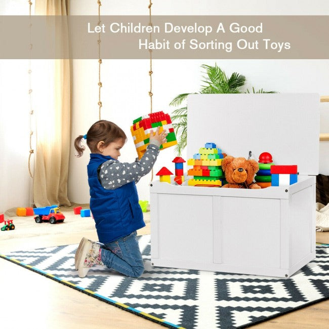 Wooden Chest Organizer Toy Storage Box/White