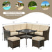 6 Pcs Patio Rattan Dining Sofa Funiture Set - Cool Stuff & Accessories