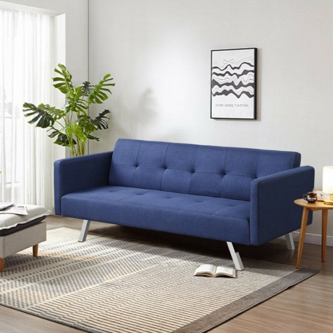 Convertible Futon Sofa Bed/Blue