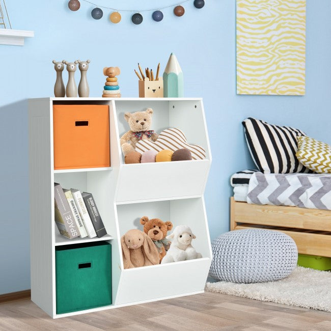 Kids Toy Storage Cabinet Shelf Organizer/White