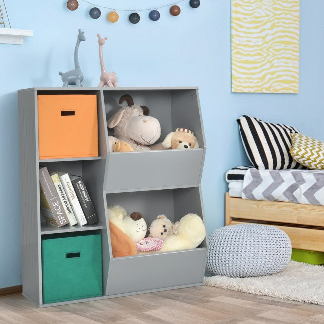 Kids Toy Storage Cabinet Shelf Organizer/Grey