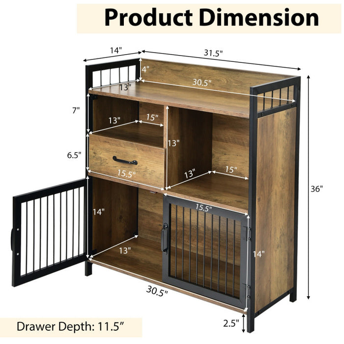Buffet Cabinet with Drawer and Wood Storage Shelf