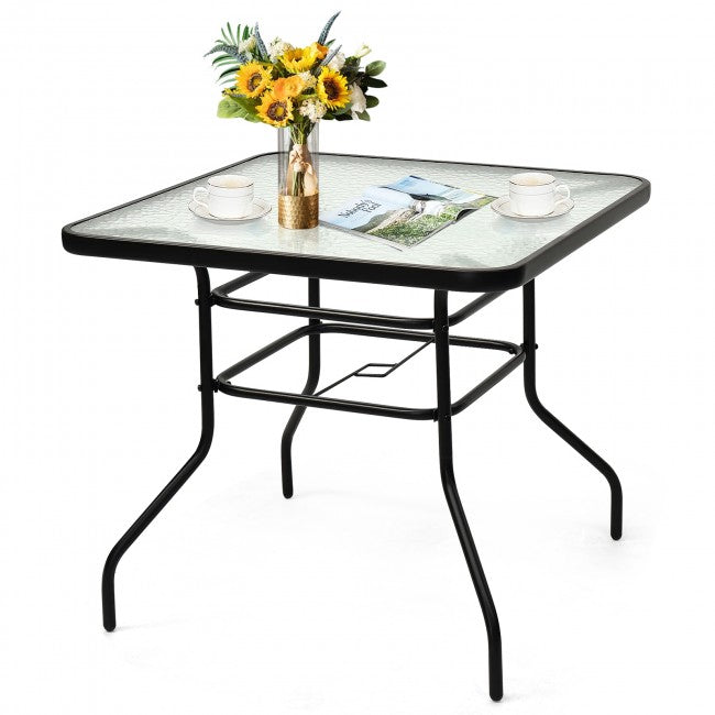 32 Inch Patio Frame Square Table/ Black