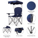 Portable Folding Beach Canopy Chair with Cup Holders/ Blue - Cool Stuff & Accessories
