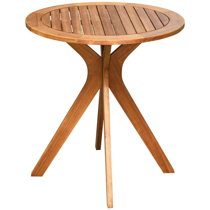 27" Outdoor Round Solid Wood Coffee Side Bistro Table - Cool Stuff & Accessories