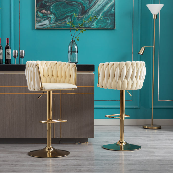 Set of 2 Bar Stools/ Ivory