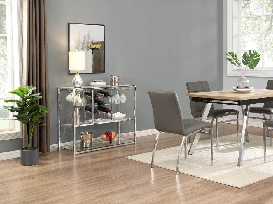 3 Tier Kitchen Trolley with Tempered Glass Shelves/ Chrome