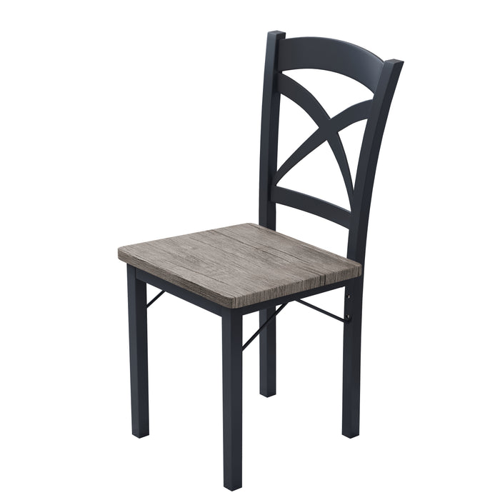 5 Piece Dining Table Set/ Brown Gray