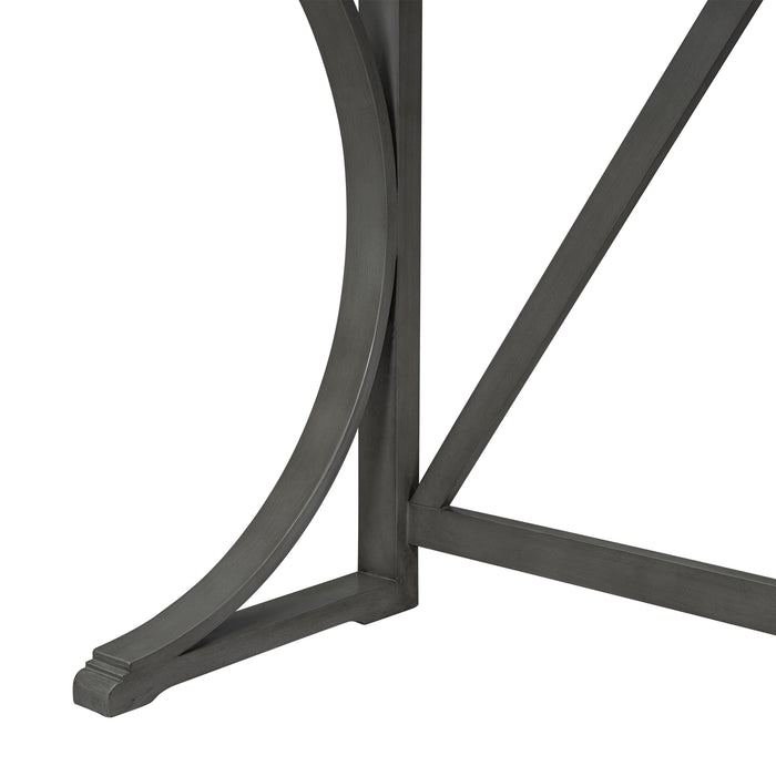 Farmhouse 3 Piece Counter Height Dining Table Set/ Gray