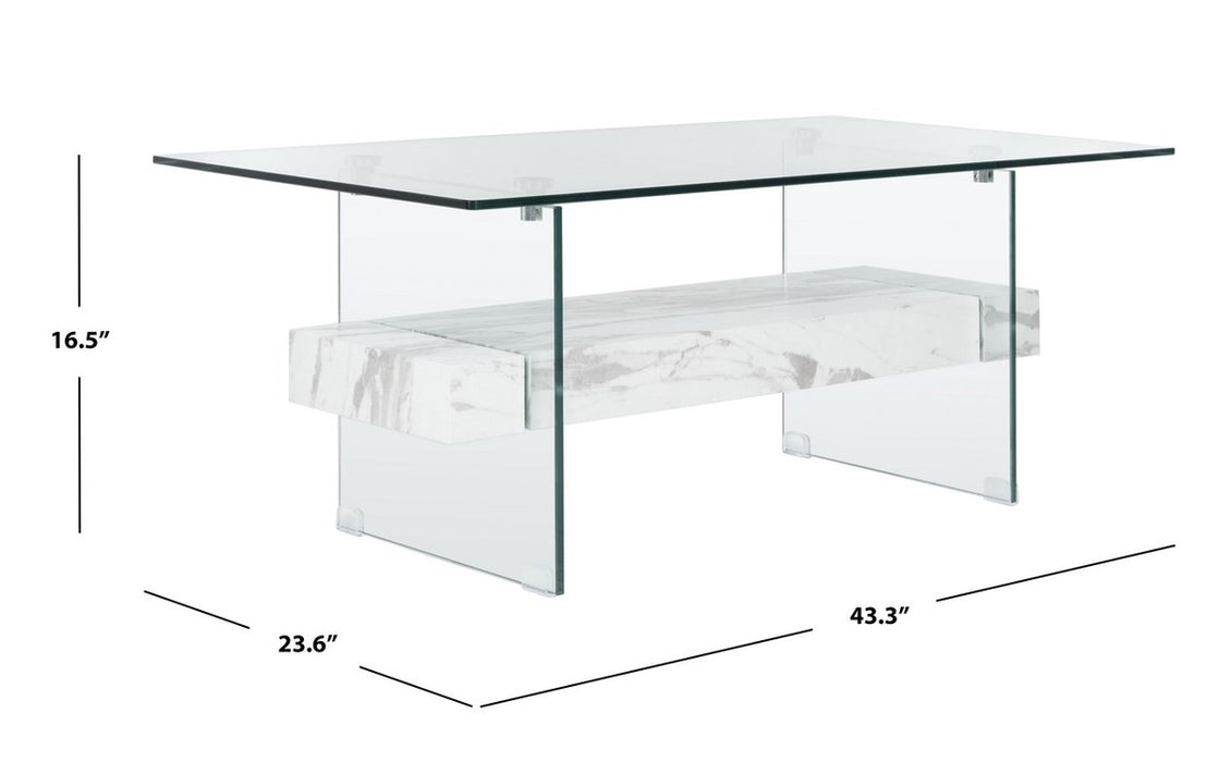 Kayley Glass Coffee Table/Glass White