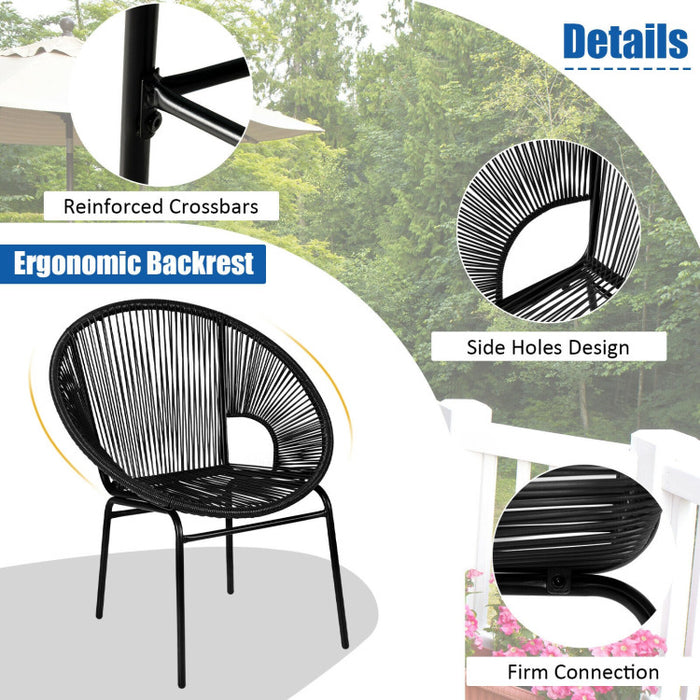 3 Pieces Patio Acapulco Bistro Set/Black
