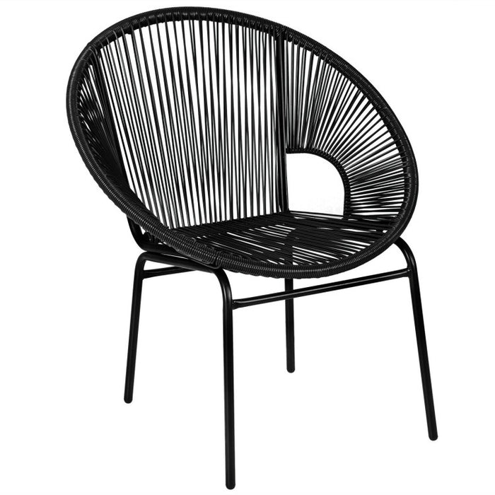 3 Pieces Patio Acapulco Bistro Set/Black