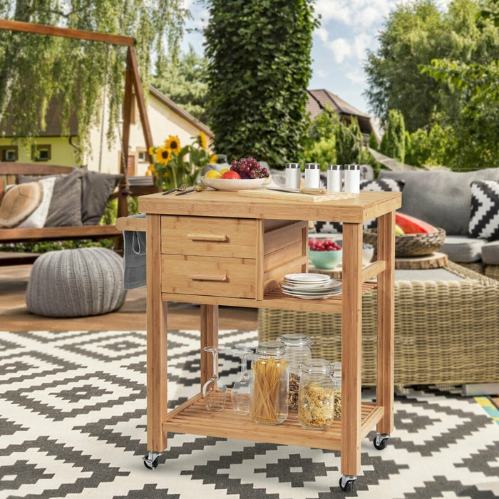 Bamboo Kitchen Cart with Drawers - Cool Stuff & Accessories