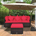4 Pcs Ottoman Garden Deck Patio Rattan Wicker Furniture Set Cushioned Sofa - Cool Stuff & Accessories