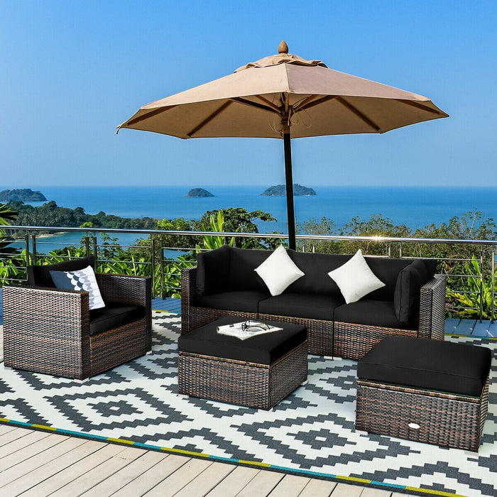 6 Pcs Patio Rattan Sectional Cushion Furniture Set - Cool Stuff & Accessories