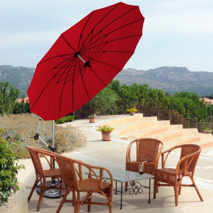 10 Feet Patio Offset Umbrella/Dark Red