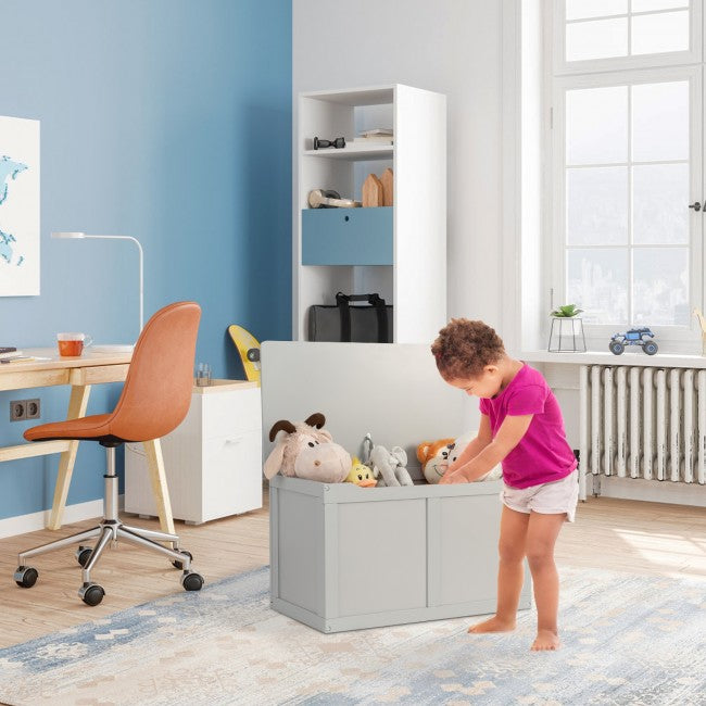 Wooden Chest Organizer Toy Storage Box/Grey