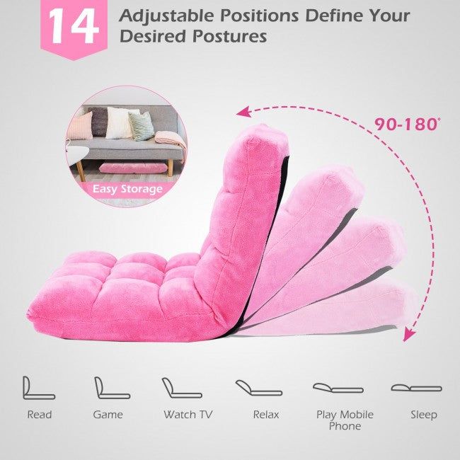 14 Position Adjustable Cushioned Floor Chair/Pink