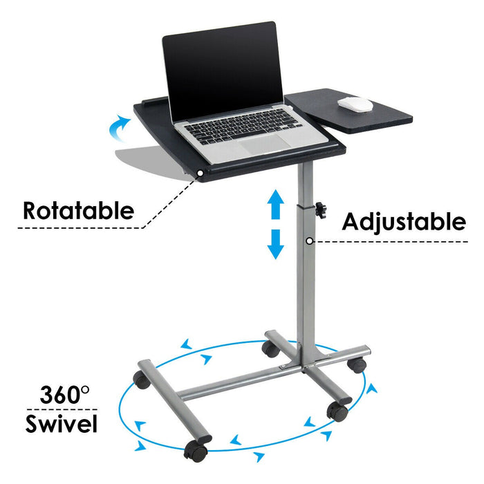 Adjustable Angle Height Rolling Laptop Table - Cool Stuff & Accessories