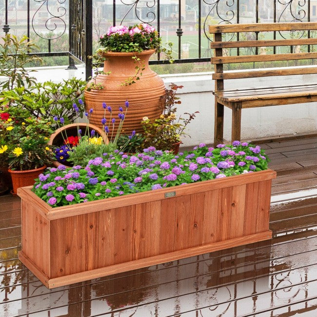 3 inch planter pots 3 Feet x 3 Inch Wooden Decorative Planter Box/Brown