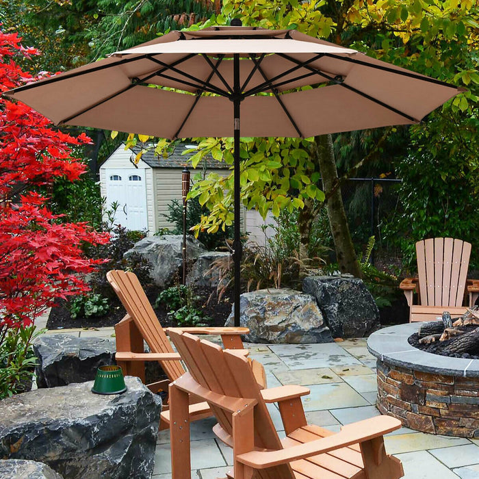 10ft 3 Tier Outdoor Patio Umbrella with Double Vented - Cool Stuff & Accessories