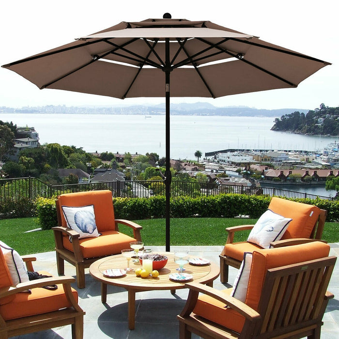 10ft 3 Tier Outdoor Patio Umbrella with Double Vented - Cool Stuff & Accessories