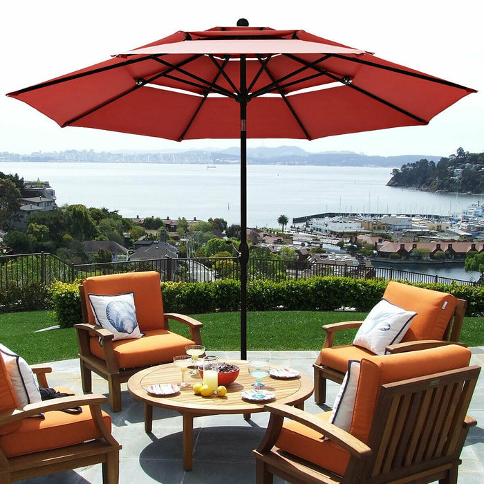 10ft 3 Tier Outdoor Patio Umbrella with Double Vented - Cool Stuff & Accessories