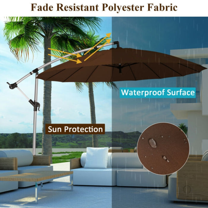 10 Feet Patio Offset Umbrella/Tan