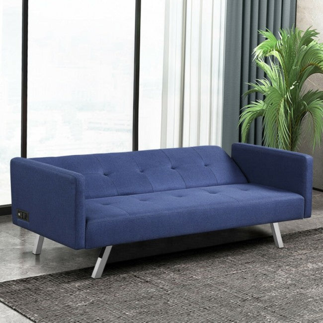 Convertible Futon Sofa Bed/Blue