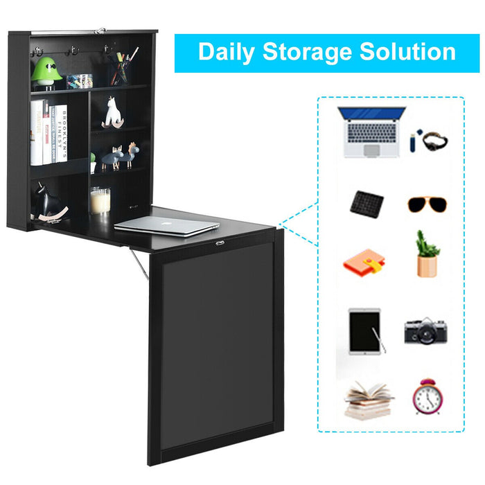 Convertible Wall Mounted Table with A Chalkboard/Black - Cool Stuff & Accessories
