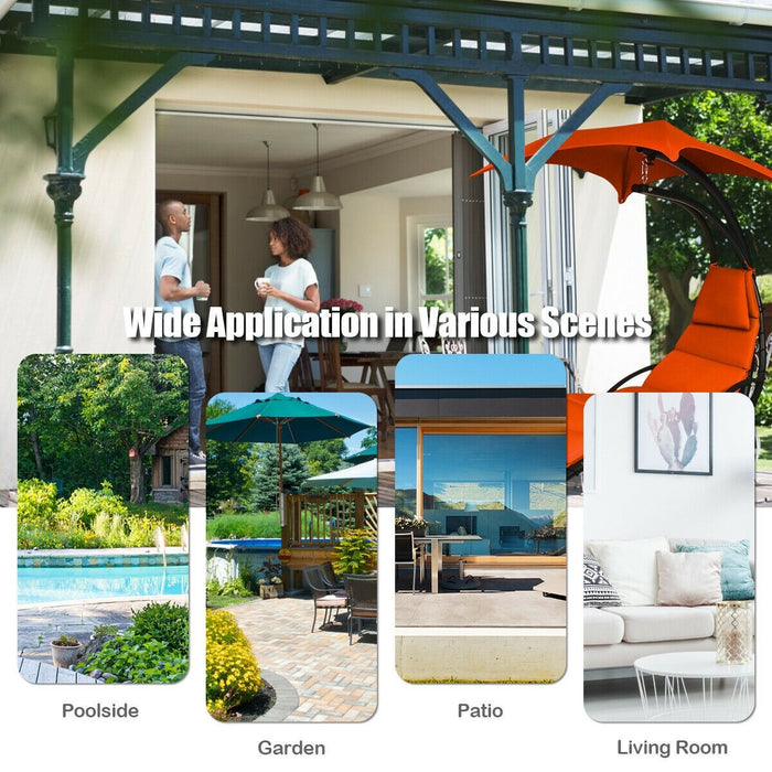 Hanging Stand Chaise Lounger Swing Chair with Pillow/ Orange - Cool Stuff & Accessories