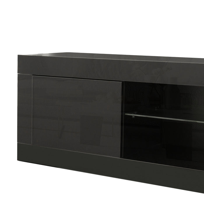 Tv Cabinet With Color Changing Light Strip/Black