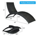 Folding Patio Rattan Portable Lounge Chair Chaise with Cushion/Turquoise - Cool Stuff & Accessories
