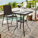 28.5'' Outdoor Patio Square Glass Top Table with Rattan Edging - Cool Stuff & Accessories